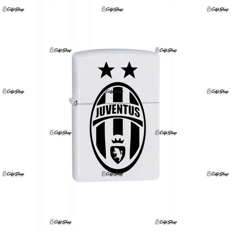 Juventus, bricheta metalica gravata laser cu mesaj